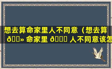 想去算命家里人不同意（想去算 🌻 命家里 🍀 人不同意该怎么办）